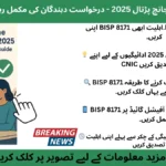 BISP 8171 Online Eligibility Check 2025 Flat illustration showing a Pakistani woman using a laptop to check her eligibility on the official BISP 8171 portal (8171.bisp.gov.pk) for the 2025 online verification process.